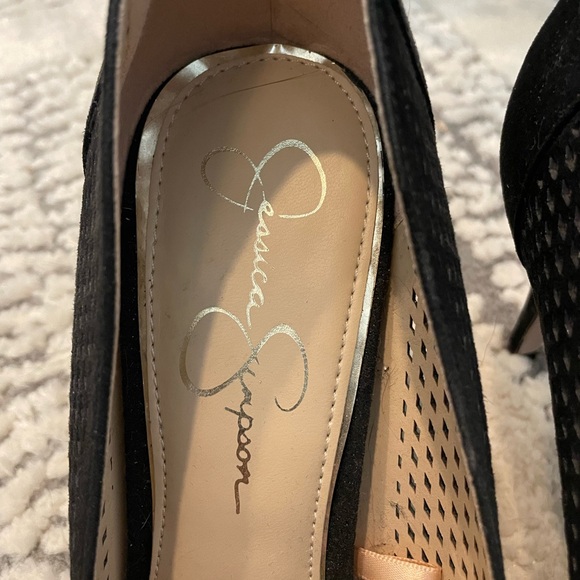 Jessica Simpson Black Suede 3” Heels - size 10 - Picture 3 of 7